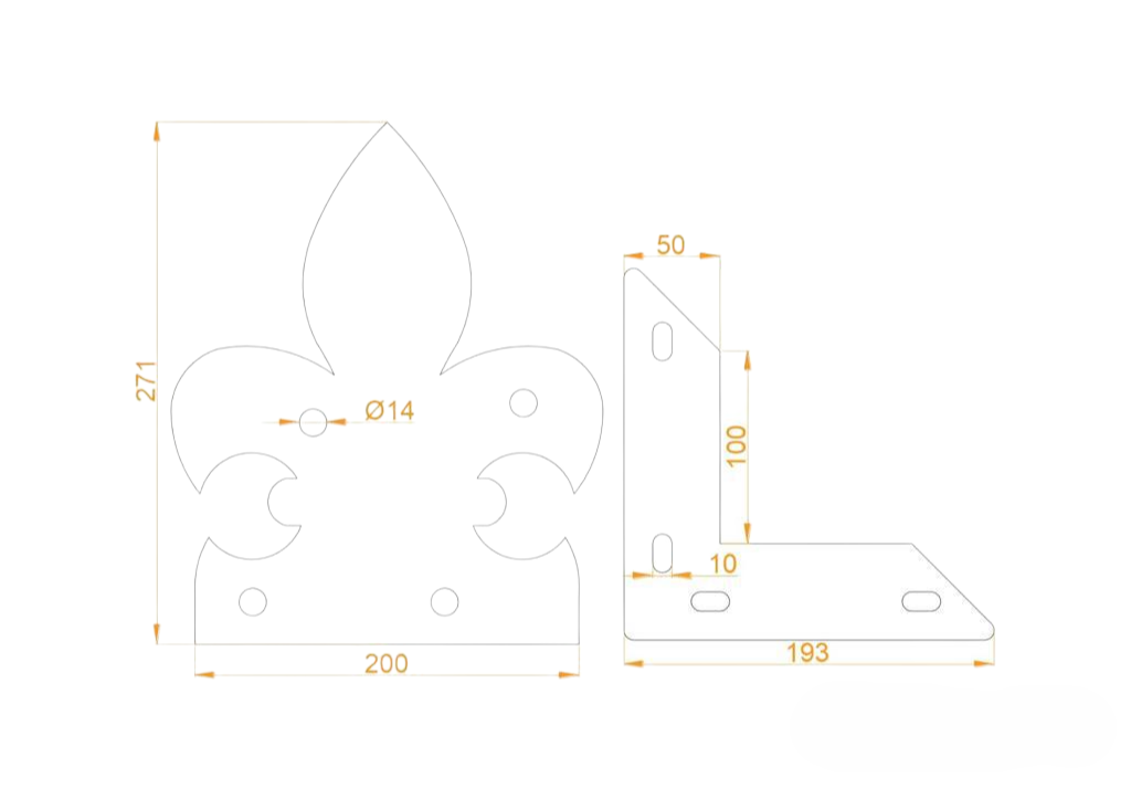 BASE DE PILAR DE FIERRO. JUEGO 2 UNIDADES.